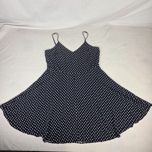 Gap Navy Polkadot Sundress XL Fit And Flare Cami Summer Feminine Coquette